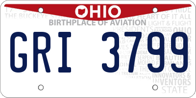 OH license plate GRI3799