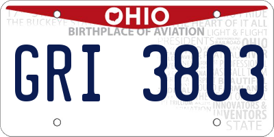 OH license plate GRI3803