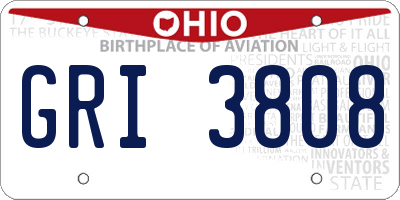OH license plate GRI3808