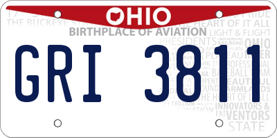 OH license plate GRI3811