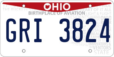 OH license plate GRI3824