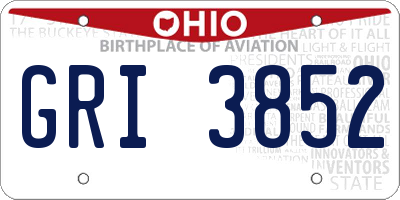 OH license plate GRI3852