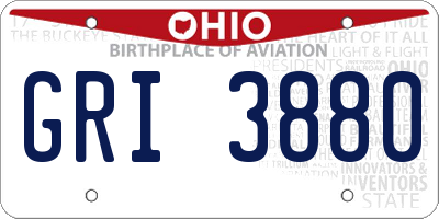 OH license plate GRI3880