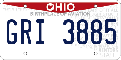 OH license plate GRI3885