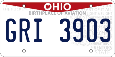 OH license plate GRI3903