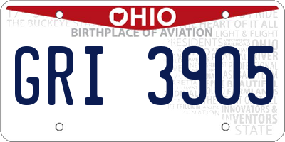 OH license plate GRI3905
