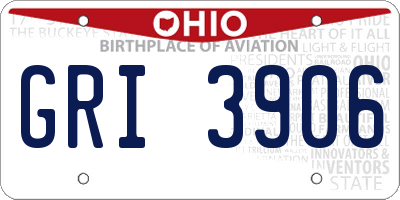 OH license plate GRI3906