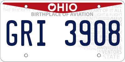 OH license plate GRI3908