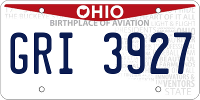 OH license plate GRI3927