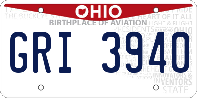 OH license plate GRI3940