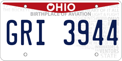 OH license plate GRI3944