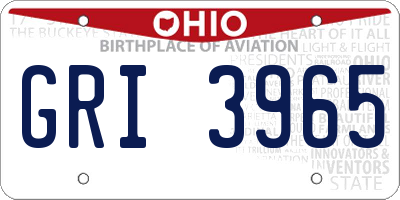 OH license plate GRI3965