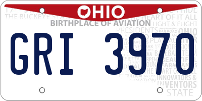 OH license plate GRI3970