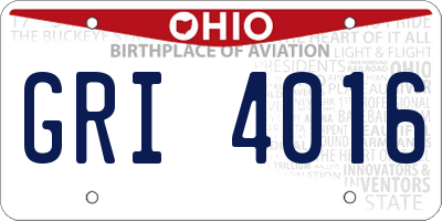 OH license plate GRI4016