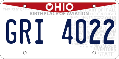 OH license plate GRI4022