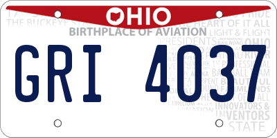 OH license plate GRI4037
