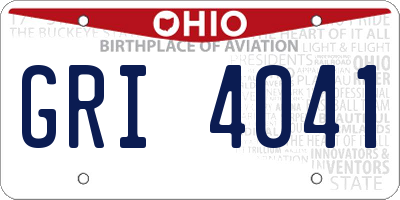 OH license plate GRI4041