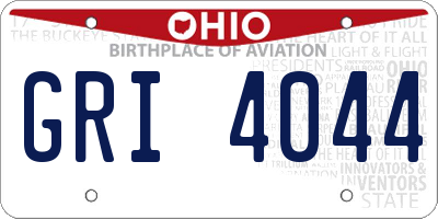 OH license plate GRI4044
