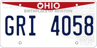 OH license plate GRI4058