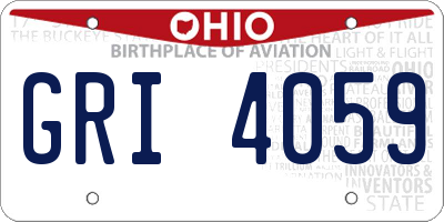 OH license plate GRI4059
