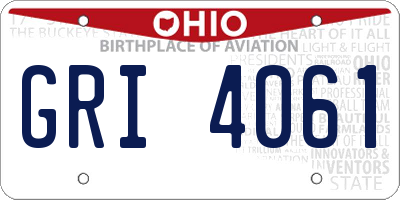 OH license plate GRI4061