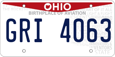 OH license plate GRI4063