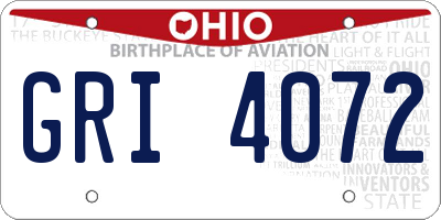 OH license plate GRI4072