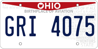 OH license plate GRI4075