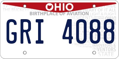OH license plate GRI4088