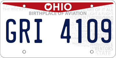 OH license plate GRI4109