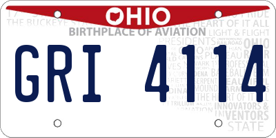 OH license plate GRI4114