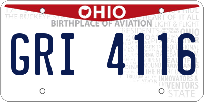 OH license plate GRI4116
