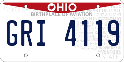 OH license plate GRI4119