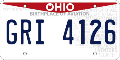OH license plate GRI4126