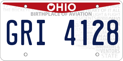 OH license plate GRI4128