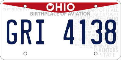 OH license plate GRI4138