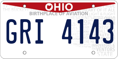 OH license plate GRI4143
