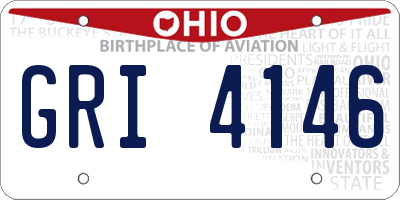 OH license plate GRI4146
