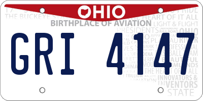 OH license plate GRI4147