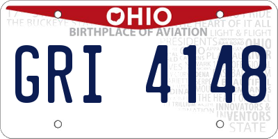 OH license plate GRI4148