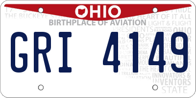 OH license plate GRI4149