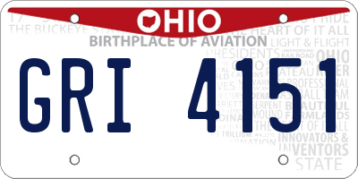 OH license plate GRI4151