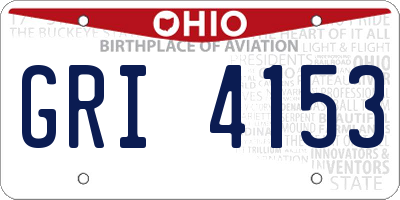 OH license plate GRI4153