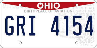 OH license plate GRI4154