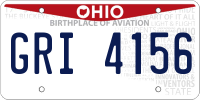 OH license plate GRI4156