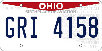 OH license plate GRI4158