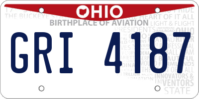 OH license plate GRI4187