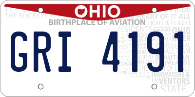 OH license plate GRI4191
