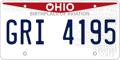 OH license plate GRI4195