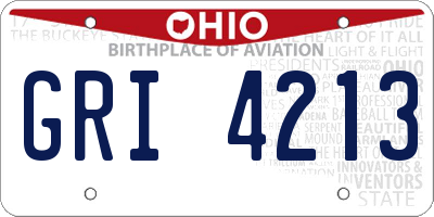 OH license plate GRI4213